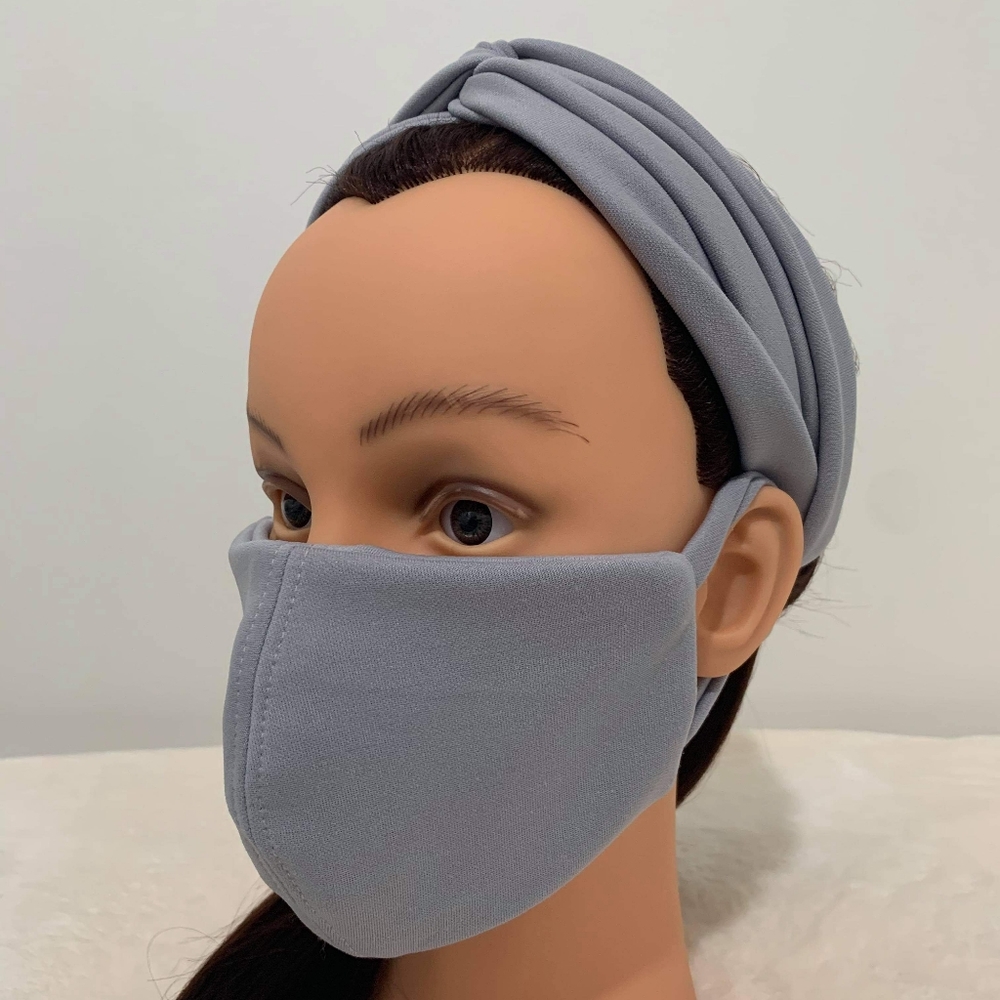 Boho Top Knot Headband and Facemask Set